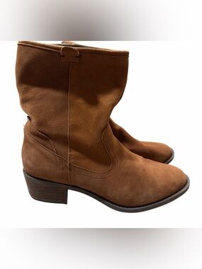 Me Too Women's Suede Mid-Calf Brown Ankle Boots
